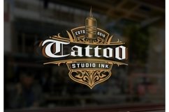 Vintage Tattoo Logo with Gold Elements Product Image 1