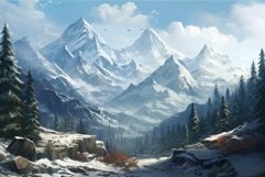 Majestic mountain landscape in winter Product Image 1