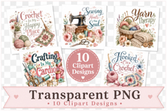 Crochet Quilting Sewing Clipart Bundle, Crafting Yarn Therap Product Image 2