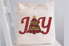 Joy with Xmas Tree. Christmas Machine Embroidery Design. Product Image 3