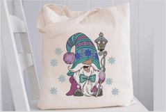 Christmas Gnome with lantern. Xmas Machine Embroidery Product Image 2