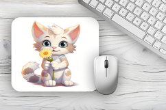 Cute Cat Mousepad Sublimation Design, Animal Mousepad PNG Product Image 1