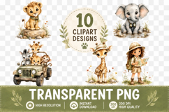 Safari Adventure Clipart Bundle, Cute Baby Safari Animals Product Image 2