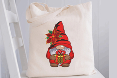 Christmas Gnome with Present. Xmas Machine Embroidery Product Image 3