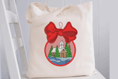 Christmas Ornament with Bow. Machine Embroidery File Product Image 3