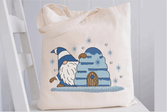 Christmas Gnome with igloo. Xmas Machine Embroidery Product Image 3
