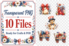 Patriotic Americana Clipart PNG, 4th of July Watercolor Product Image 2