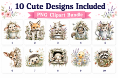 Woodland Nursery Animals Watercolor Clipart Bundle Product Image 2
