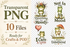 Funny Frog Quote Clipart PNG, Cute Sarcastic Frog Graphics Product Image 2