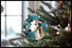 Greyhound Dog Christmas Round Ornament Sublimation Product Image 2