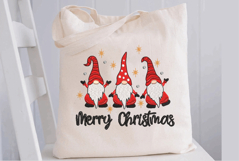 Three Christmas Gnomes. Merry Xmas Machine Embroidery Product Image 3
