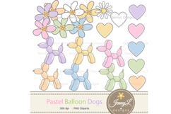 Pastel Balloon Dog SEAMLESS Digital Paper and Clipart Product Image 2