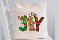 Baby Reindeer, Christmas JOY sign. Machine Embroidery Design Product Image 2