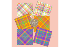 Colorful Bright Plaid Digital Paper patterns Product Image 6