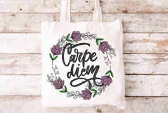 Floral Frame, Carpe Diem Machine Embroidery Design Product Image 1