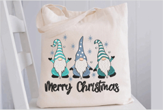 Three Christmas Gnomes. Merry Xmas Machine Embroidery Product Image 3