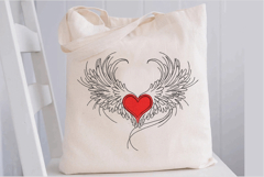Heart with Wings, Valentine Machine Embroidery File Product Image 2