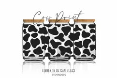 Cow Print SVG 16 oz Can Glass Wrap, Animal Print Svg, Product Image 2