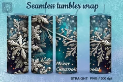 Christmas Snowflakes Seamless Tumbler Sublimation, 20 oz Product Image 1