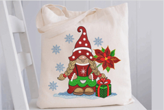 Christmas Gnome Girl. Xmas Machine Embroidery Product Image 3