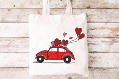 Red truck with hearts Machine embroidery design Product Image 2