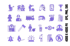 Colored Firefighter Icons Product Image 1