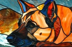 Stained Glass Dog Background Wallpaper Product Image 1