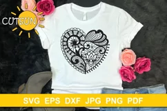Heart SVG | Lace Heart SVG | Valentine SVG | Tattoo heart Product Image 3