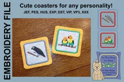 Pet Birds Coasters - 4 x 4 and 5 x 7 Hoops Product Image 1