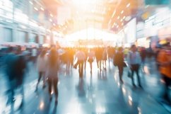 Business People in Blurred Motion Background Wallpaper Product Image 1