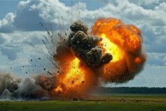 Catastrophic Accident bomb explosion. Generate Ai Product Image 1