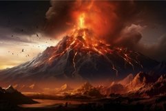 Majestic volcanic eruption at sunset Product Image 1