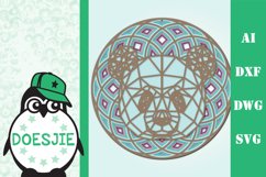 3d svg layered Multi layer mandala panda Product Image 2