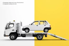 Car On A Tow Truck Near The Car Service Ad Billboards Mockup Product Image 2