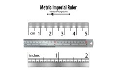 Metric Imperial Rulers Vector. Centimeter And Inch. Measure Product Image 1