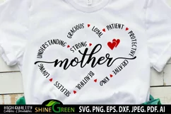Mom Mothers Day SVG Mother SVG Dual Heart Mom Tshirt Design Product Image 2