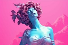 Surreal statue portrait with pink and blue tones Product Image 1