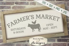 Farmers Market Cow Chicken Farm SVG DXF File Product Image 1
