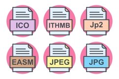 Set Of File Formats Icons Product Image 1