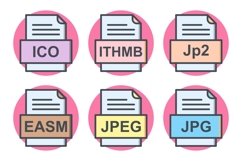 Set Of File Formats Icons Product Image 1