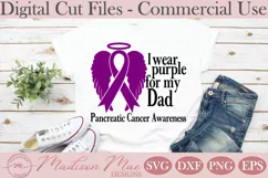 Pancreatic Cancer Awareness SVG, I Wear Purple For My Dad Product Image 1