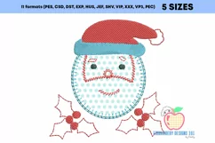 Sketch Of The Santa Face Embroidery Design Product Image 2
