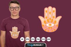 Magical Floral Hamsa Hand for T-Shirt Design Product Image 1