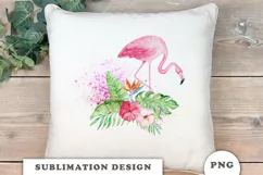 Watercolor Tropical Flamingo Sublimation Downloads Product Image 5