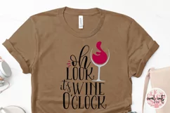Wine & Drinks SVG EPS DXF PNG - Oh Look it's wine o'clock Product Image 3