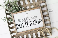 Wash Up Buttercup - Bathroom Powder Room - Sign SVG PNG JPG Product Image 1