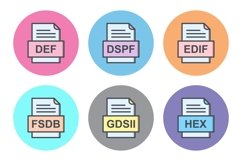 Set Of File Formats Icons Product Image 1