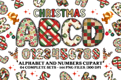Christmas Alphabet png clipart, christmas letters doodle Product Image 1