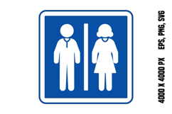 Blue Toilet Sign Product Image 1