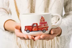 Red Truck Christmas. Christmas Watercolor. Christmas Card Product Image 4